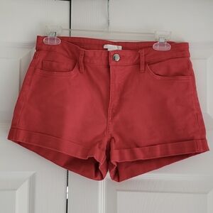 H&M Red Denim Shorts Regular Fit